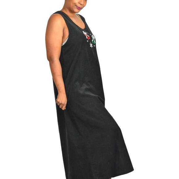 Vintage Christmas Jumper Dress Sweater Matching Set Corduroy Maxi Holiday Large - Picture 15 of 16